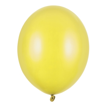 Balloner gul metallic 30cm, 10 stk. festartikler
