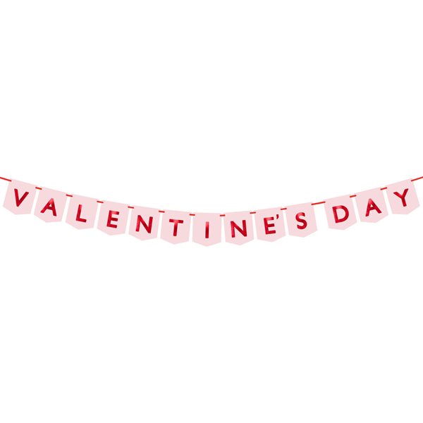Guirlande Valentine\'s Day lyserød 1,5m festartikler