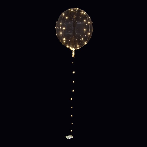 Ballon med LED hvidt lys 46cm festartikler