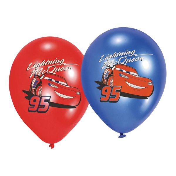 Balloner Cars rød/blå 27cm, 6 stk. festartikler