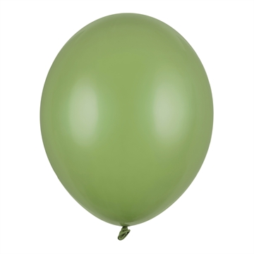 Balloner støvet grøn pastel 30cm, 10 stk. festartikler
