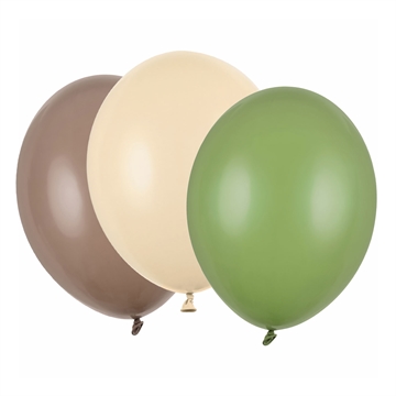 Balloner Mix beige/brun/grøn 30cm, 30 stk. festartikler