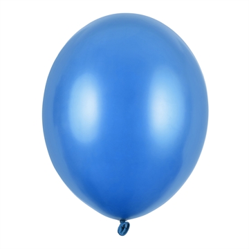 Balloner blå metallic 30cm, 10 stk. festartikler