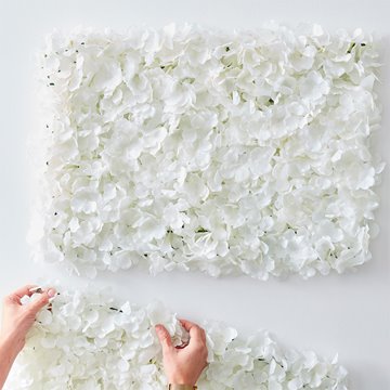 Backdrop Hortensia blomstervæg hvid 40cm x 60cm festartikler