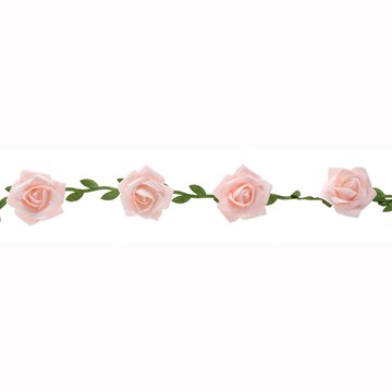 Guirlande Roser lyserød/grøn 1,1m festartikler