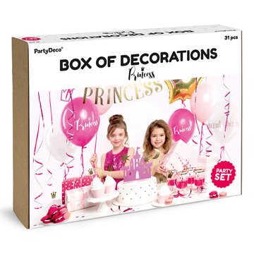 Party box - Princess dekoration, 31 dele festdekorationer
