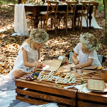 Aktivitetssæt til børn Bryllup hvid/natur festartikler