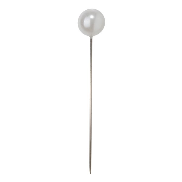 Dekorationsnål hvid perle 1cm, 50 stk. festartikler