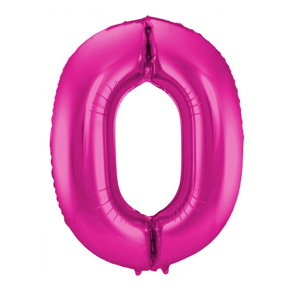 Folieballon tal 0 pink 86cm festartikler