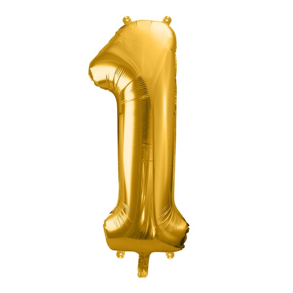 Folieballon tal 1 guld 86cm festartikler
