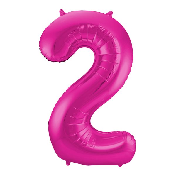 Folieballon tal 2 pink 86cm festartikler