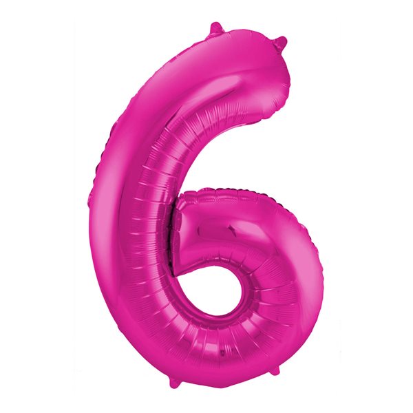 Folieballon tal 6 pink 86cm festartikler