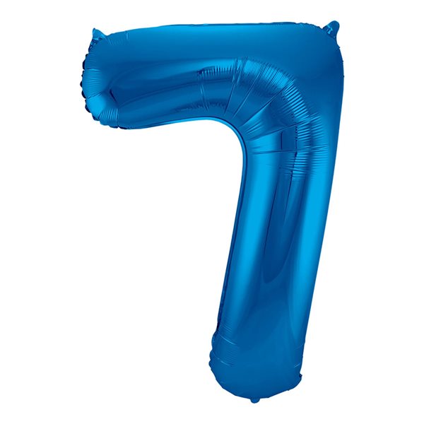 Folieballon tal 7 blå 86cm festartikler