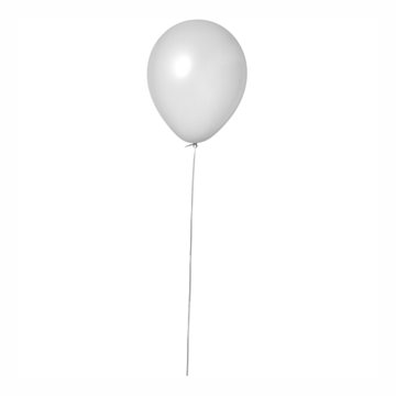 Ballonklemme med bånd hvid, 100 stk. festartikler