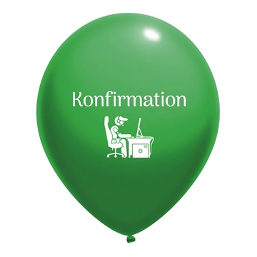 Balloner Konfirmation Gamer grøn 30cm, 10 stk. konfirmationspynt