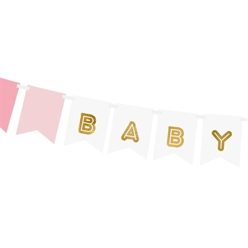 Guirlande Baby-Girl hvid/lyserød/guld 2,5m købsafsløring af baby