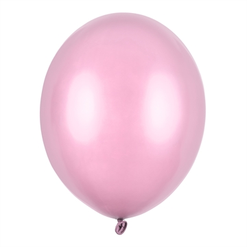 Balloner lys pink metallic 30cm, 50 stk. festpynt