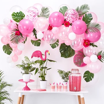 Ballonbue-Kit hvid/lyserød/lyspink 4m festartikler