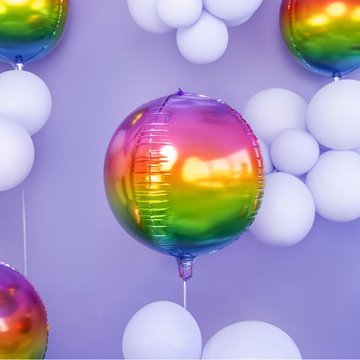 Folieballon Rund regnbue 40cm festartikler