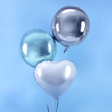 Folieballon Rund sølv 40cm festartikler