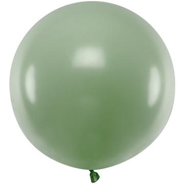 Ballon Rund støvet grøn 60cm festartikler